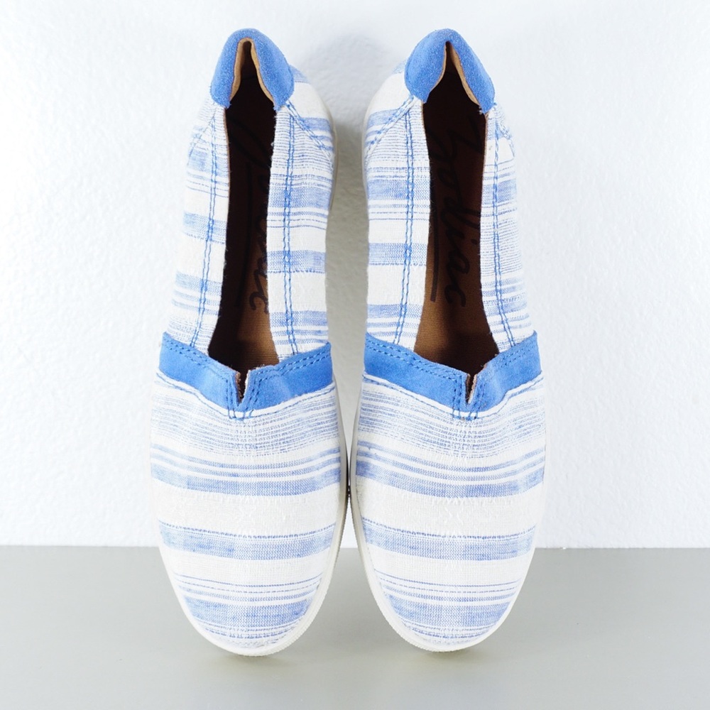Zodiac Vane Striped A line Slip on Espidrille Womens Size 7.5 Leather Upper NWOT